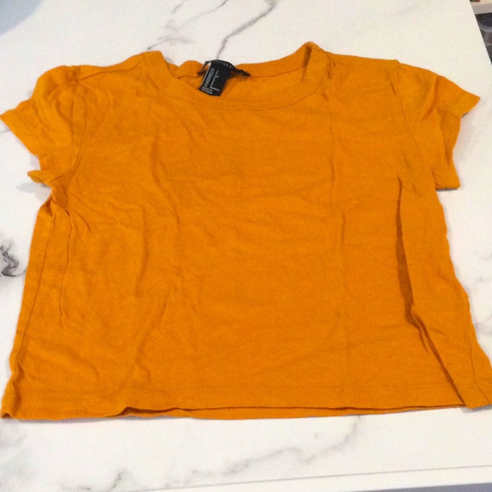 Forever 21 cropped orange baby tee, small.